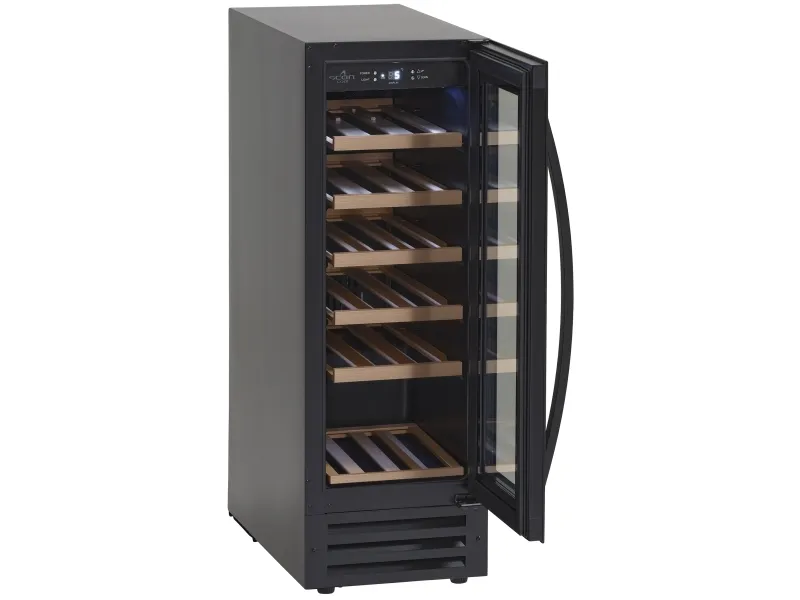 Scandomestic SV 19 B - Vinkøleskab - 1 Zone - bredde: 29.5 cm - dybde: 56.1 cm - højde: 86.5 cm - 68 liter - sort - Optil 18 flasker