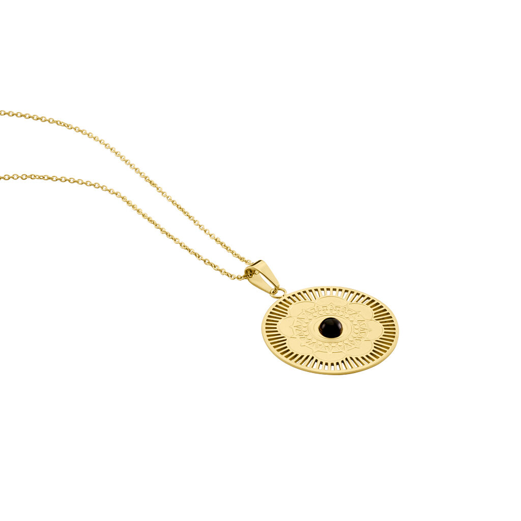 Collier Sautoir Acier Doré  Staffan Agate