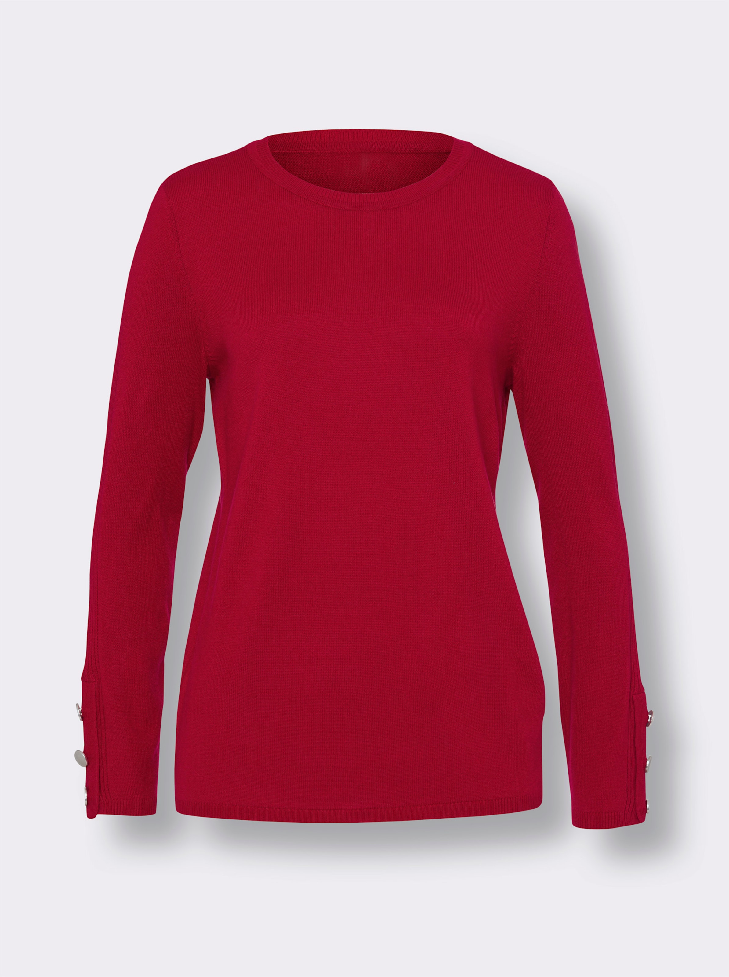 Langarm-Pullover mit Zierknöpfen