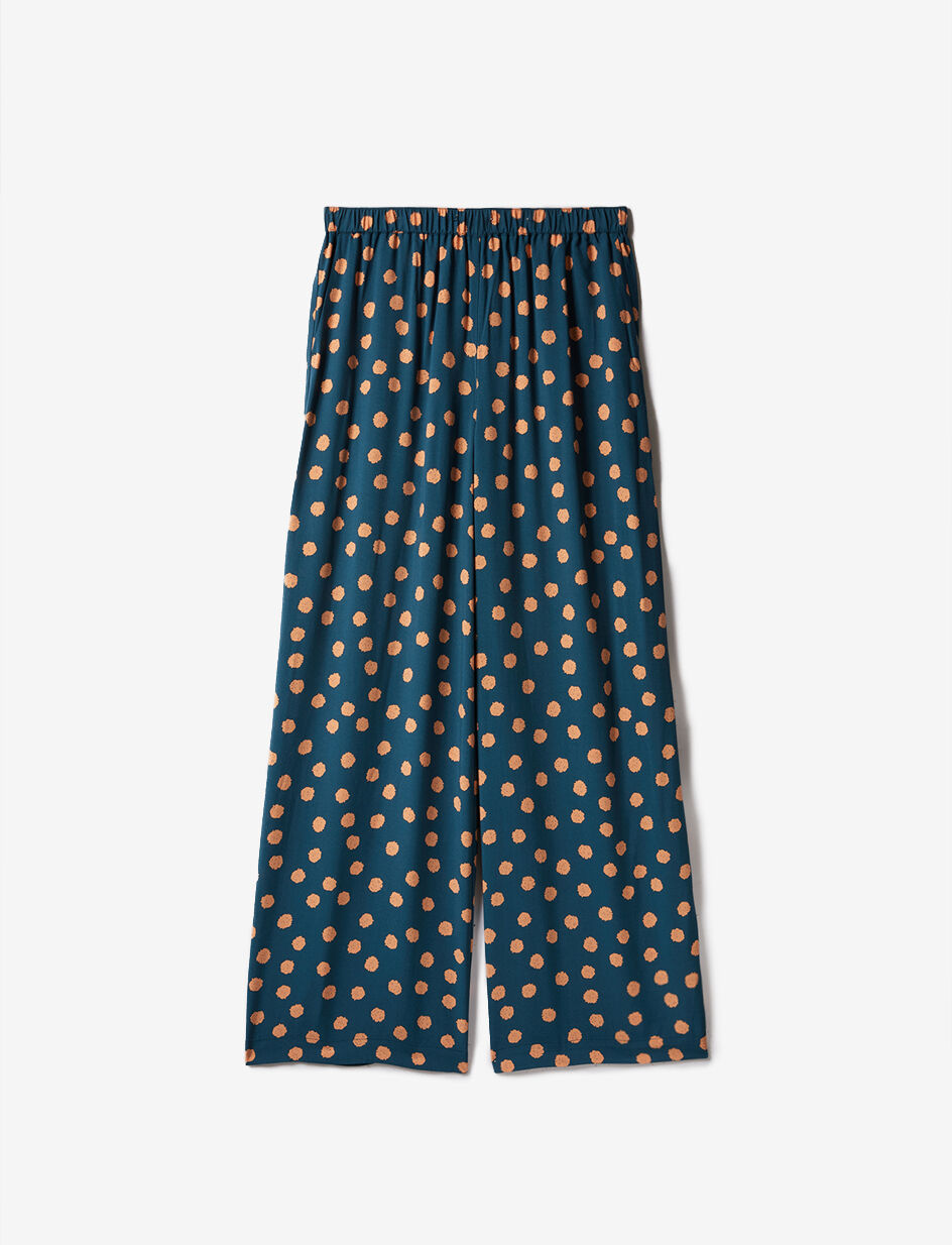 Pantalon - pois texture bleu fonce