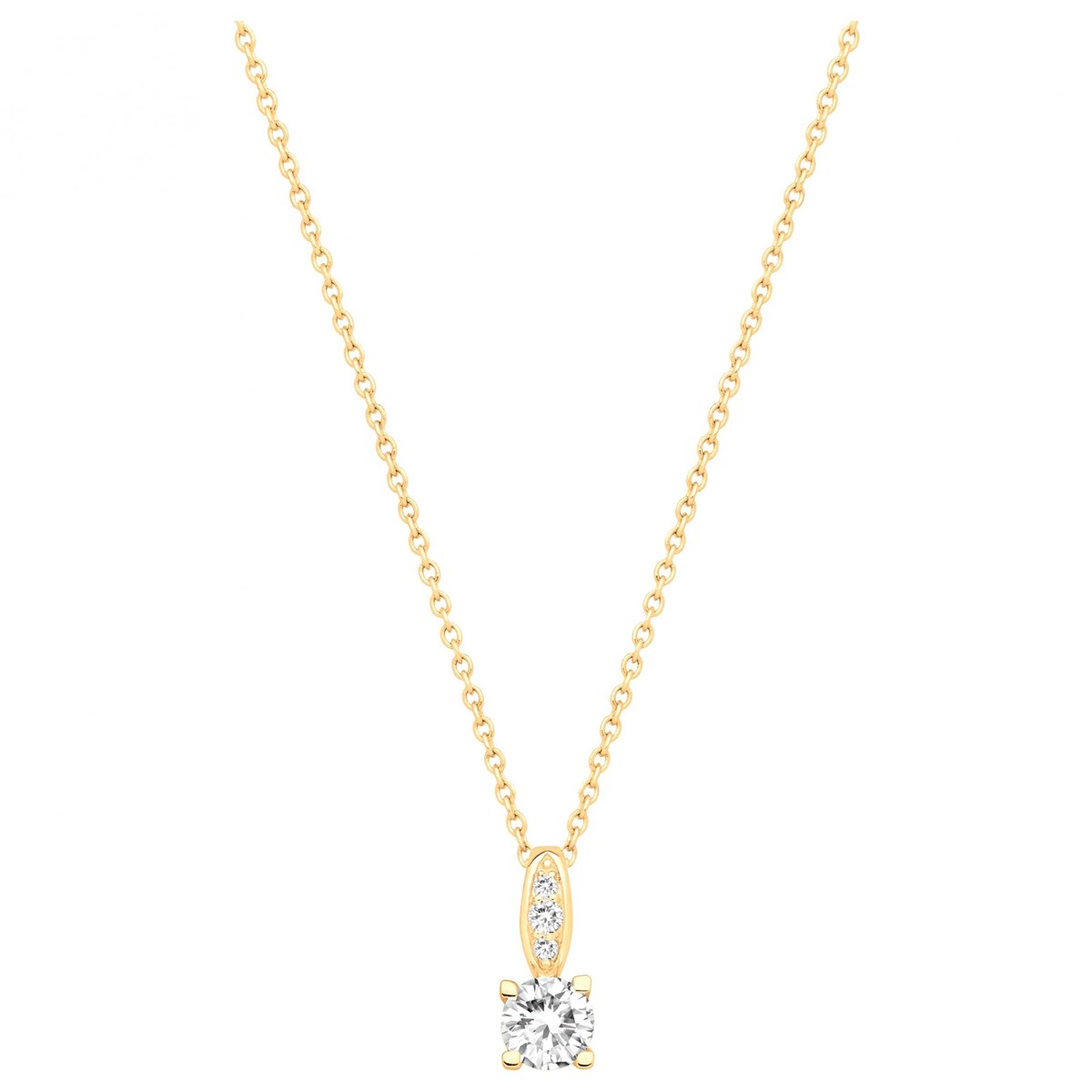 Collier en Plaqué Or avec oxyde de zirconium blanc