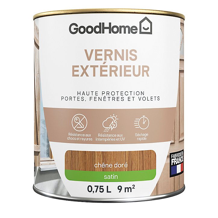 Vernis extérieur bois satin chêne doré GoodHome 0,75L