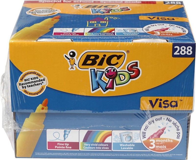BIC - Visa - Kleurstiften - Assorti - Schoolbox à 288 Stuks