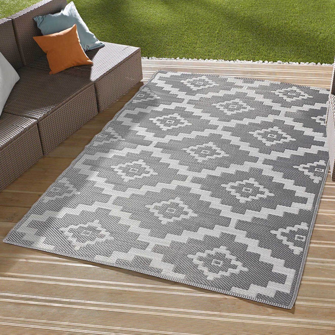 Nazar Rugs Tapis d'extérieur Scoobi gris  - 120x160 cm