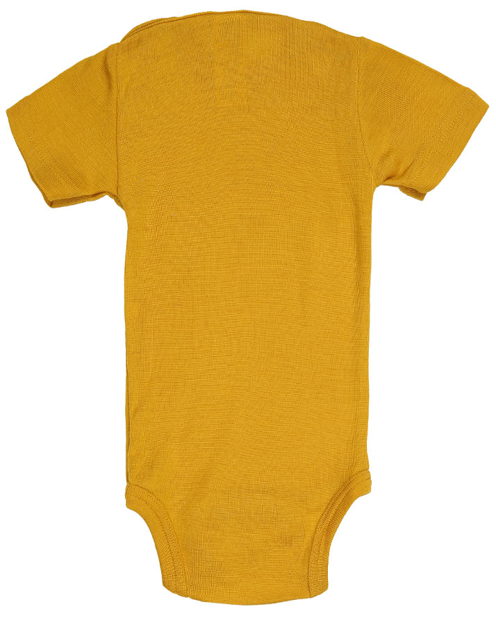 Kurzarm-Body ESSENTIAL UNI mit Seide in safran