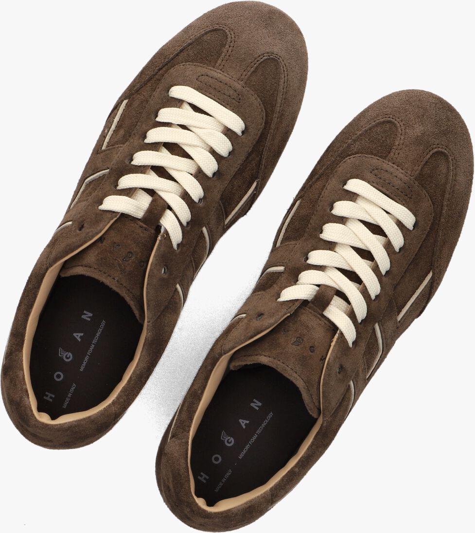 bruine hogan lage sneakers h693 allacciato h