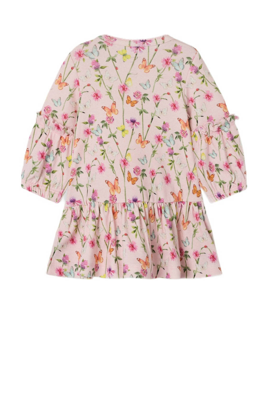 NAME IT gebloemde baby jurk NBFFOLIA roze/groen
