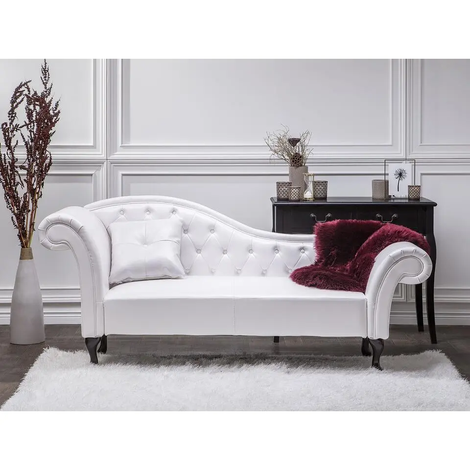 LATTES - Chaise longue - Wit - Linkerzijde - Kunstleer