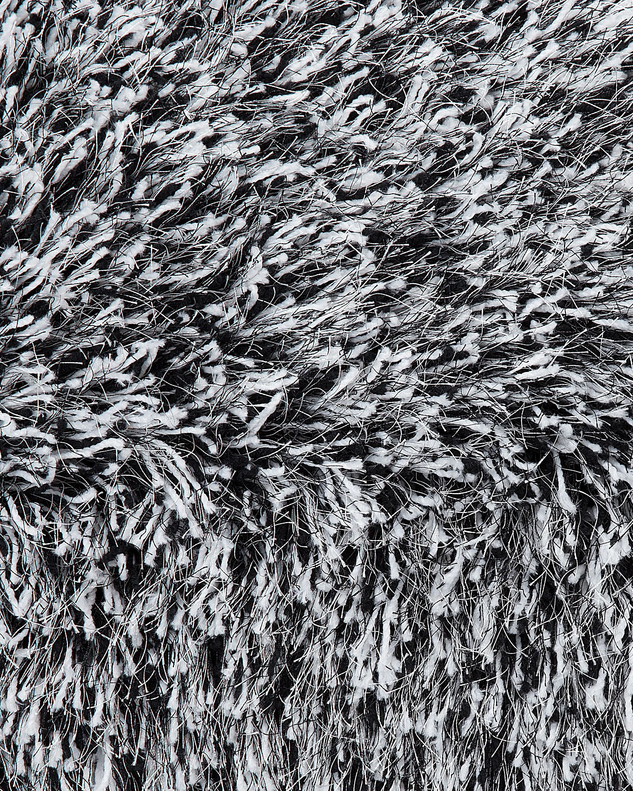 Hoogpoligvloerkleed CIDE Zwart/wit 160 x 230 cm