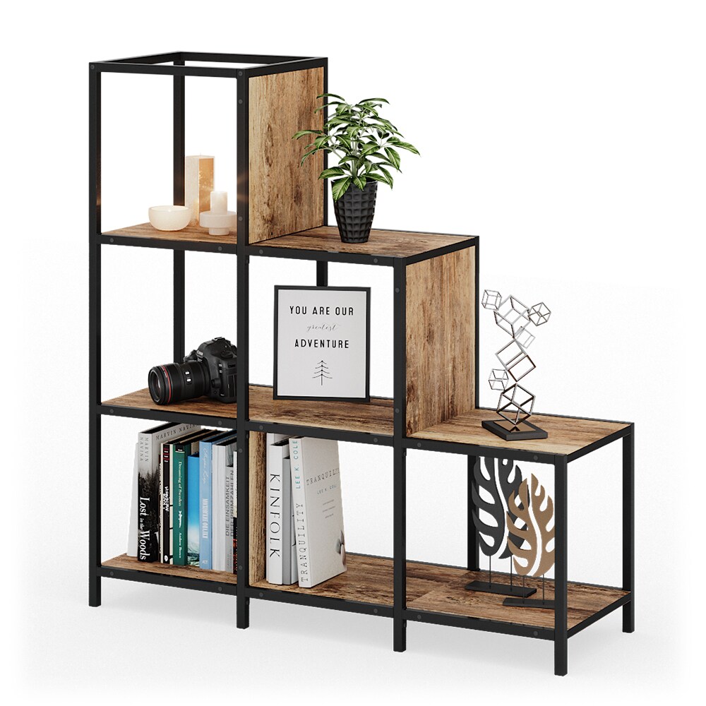 Vicco Treppenregal Raumteiler Stufenregal Fyrk 6 Fächer Bücherregal Aktenregal