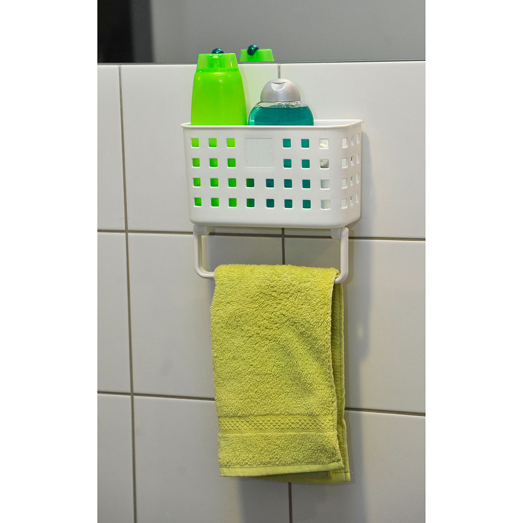 Panier porte-serviette ventouses 20x10x18cm
