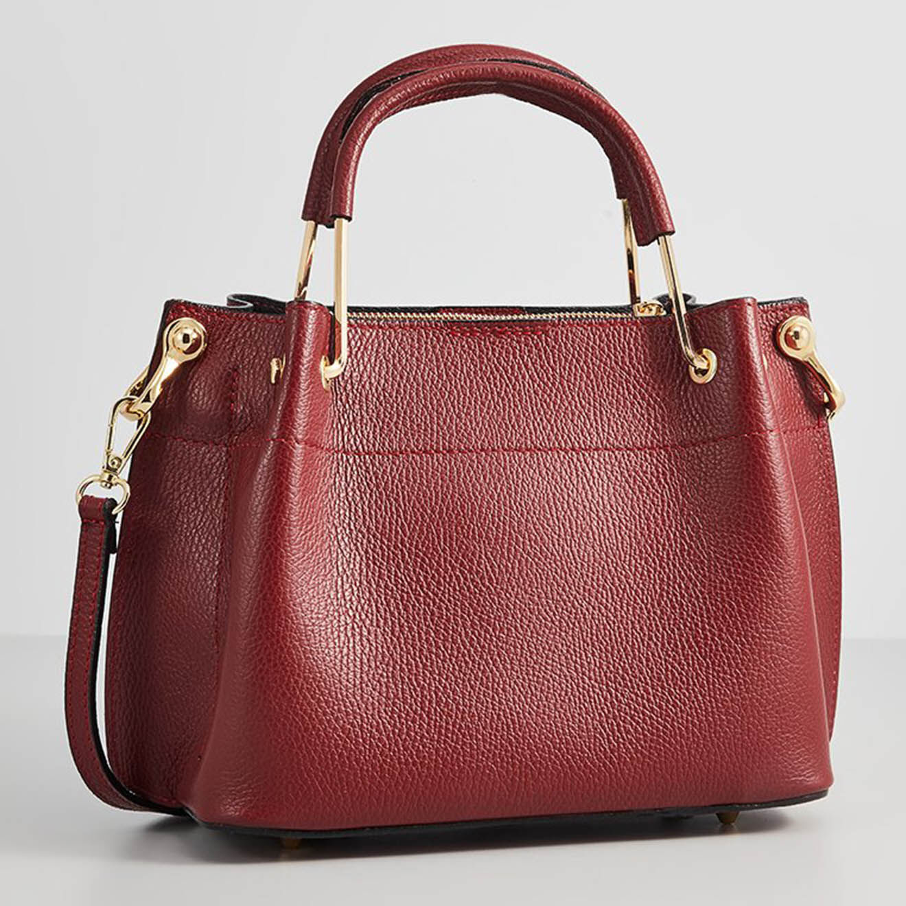 Christian Laurier Sac à main Lamy en Cuir rouge foncé - 27x18x11 cm