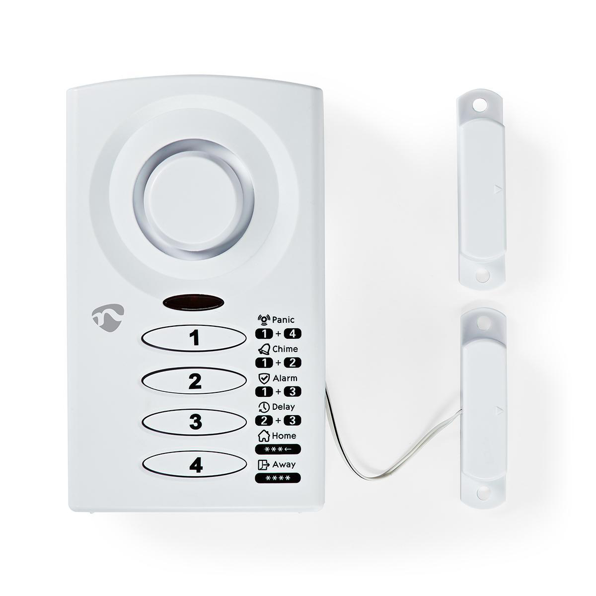 Nedis alrmd30wt deur- en raamalarm met sirene - wit