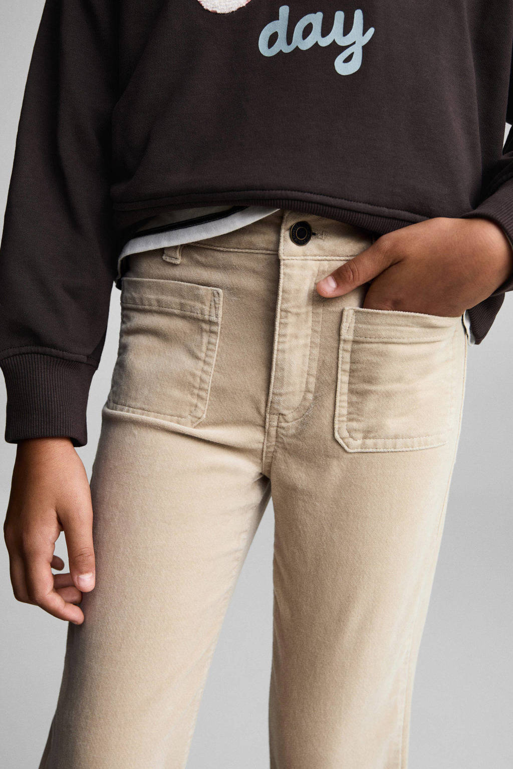 Mango Kids flared casual broek beige