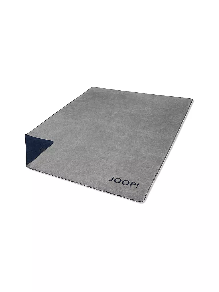 JOOP Wohndecke - Plaid 150x200cm Uni Doubleface Silber/Navy silber