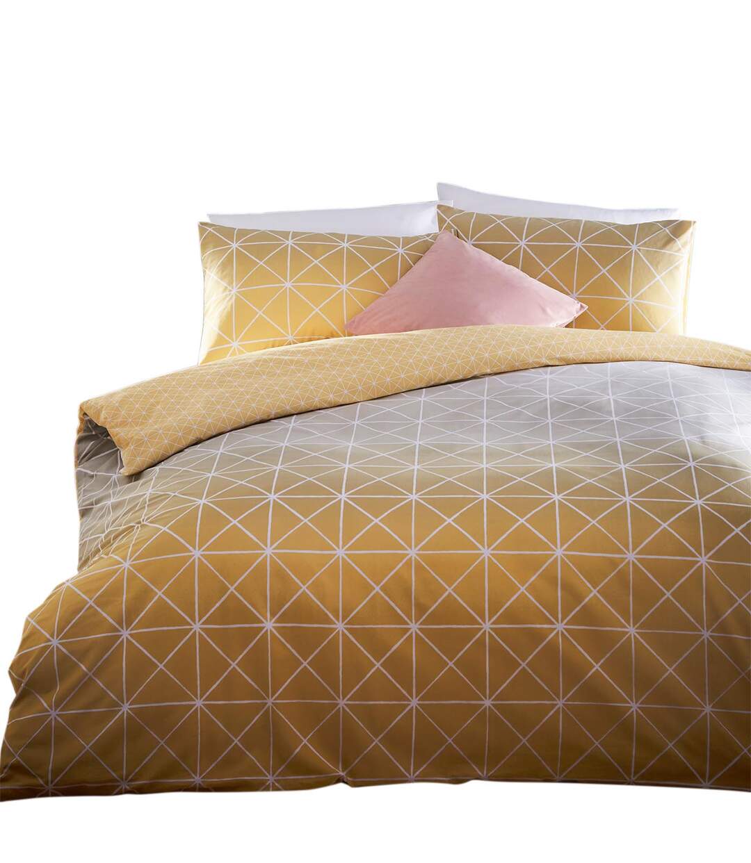 Furn - Parure de lit SPECTRUM (Ocre / Gris) - UTRV1606
