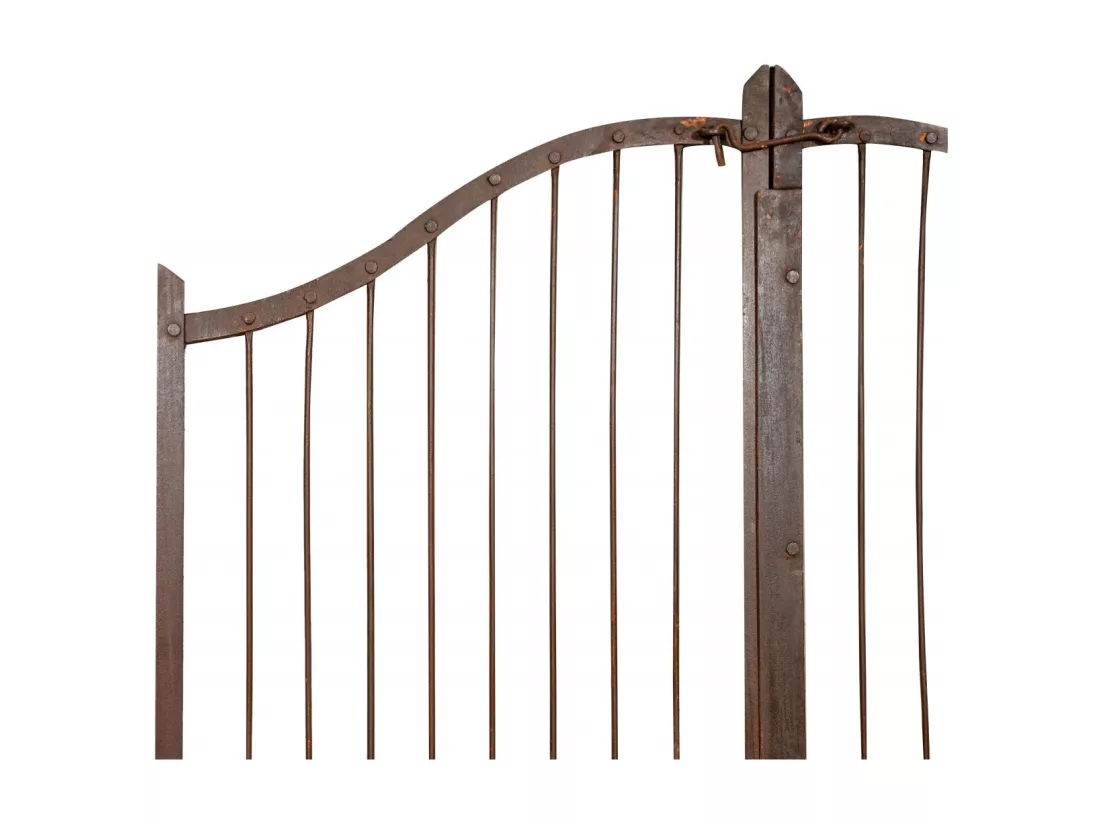 BISCOTTINI Portail - Fer Forgé Finition Antique - Clôture en Fer - Portail en Métal - Porte Décorative - Portail d'Entrée - 118x6x200cm - Une Pièce