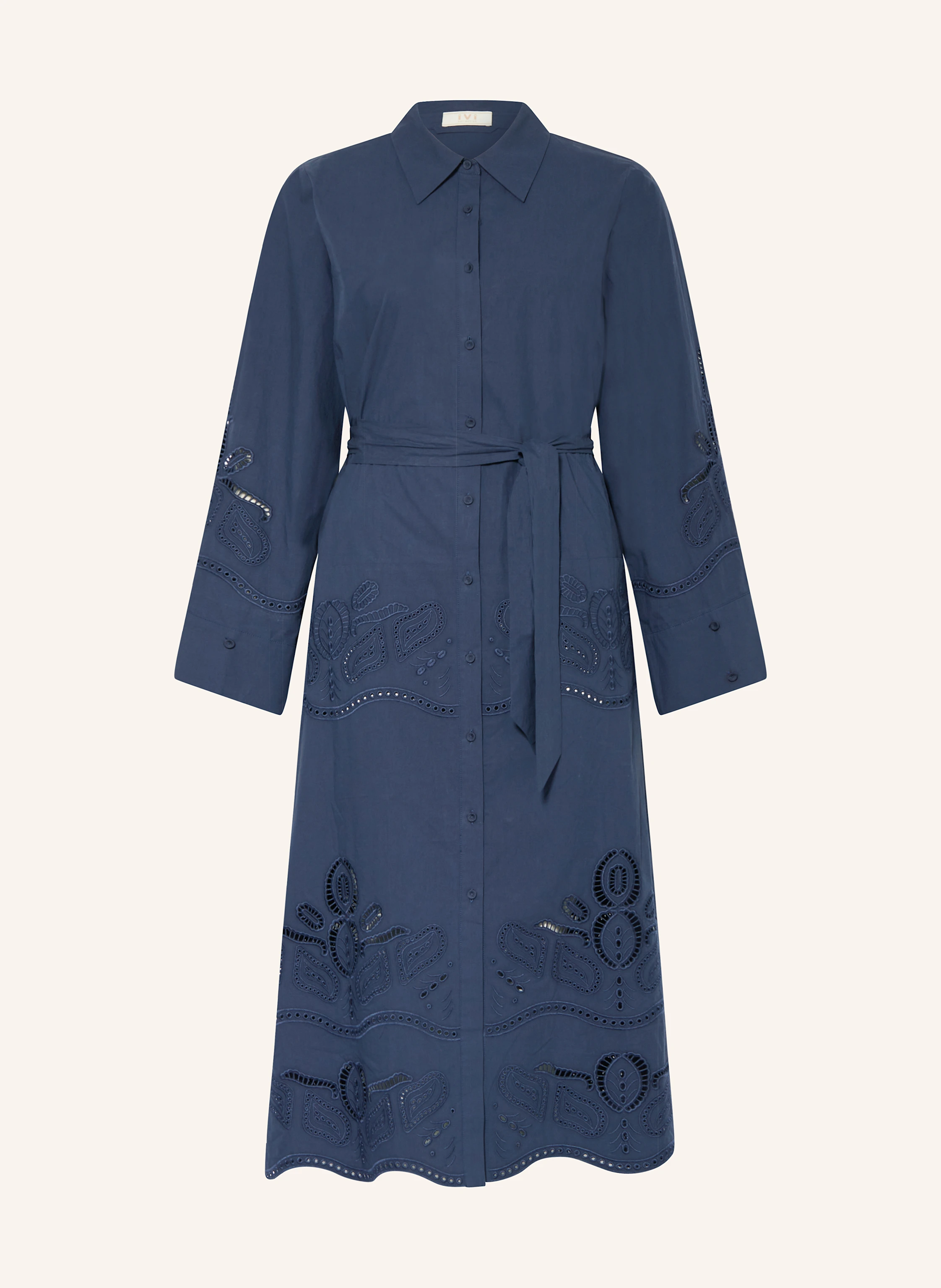 IVI collection Hemdblusenkleid mit Lochspitze