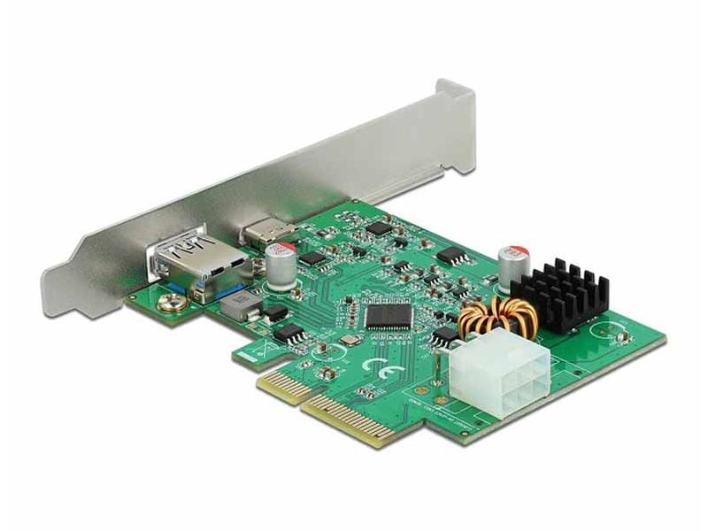 Delock PCI-Express-Karte 89001 2x USB 3.2, 10Gbs, LP 1x USB-C 3.2 PD 10Gbs, 1x USB-A 3.2 10Gbs