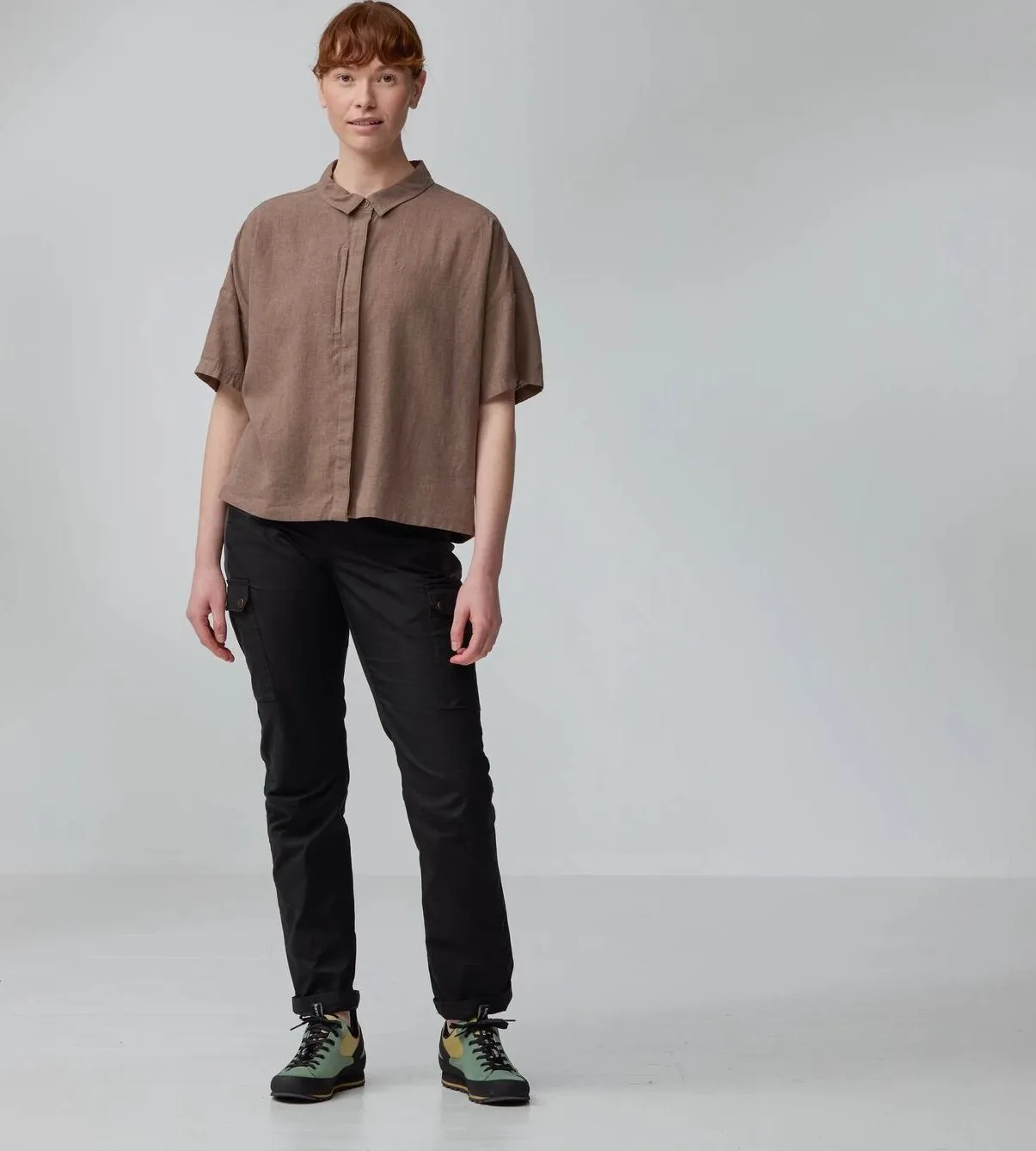 Fjällräven Övik Hemp Camp Shirt Ss W Dark Grey