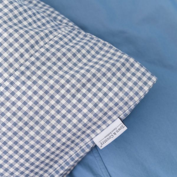 Town & Country Gingham Dekbedovertrek - 140 x 220 cm - Old Blue