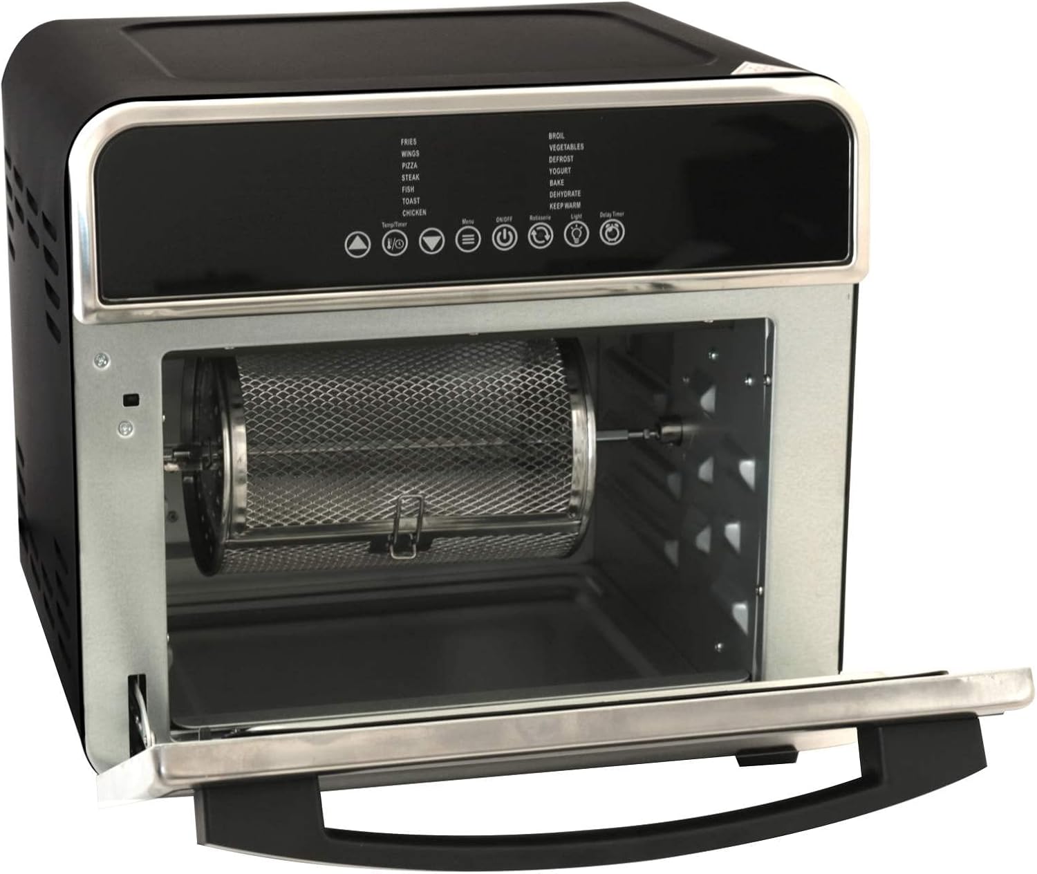 Deski HOT KITCHEN DESIGN Ofen Heißluft Fritteuse 15 Liter schwarz 1600 Watt 3in1 Multifunktion, 401274