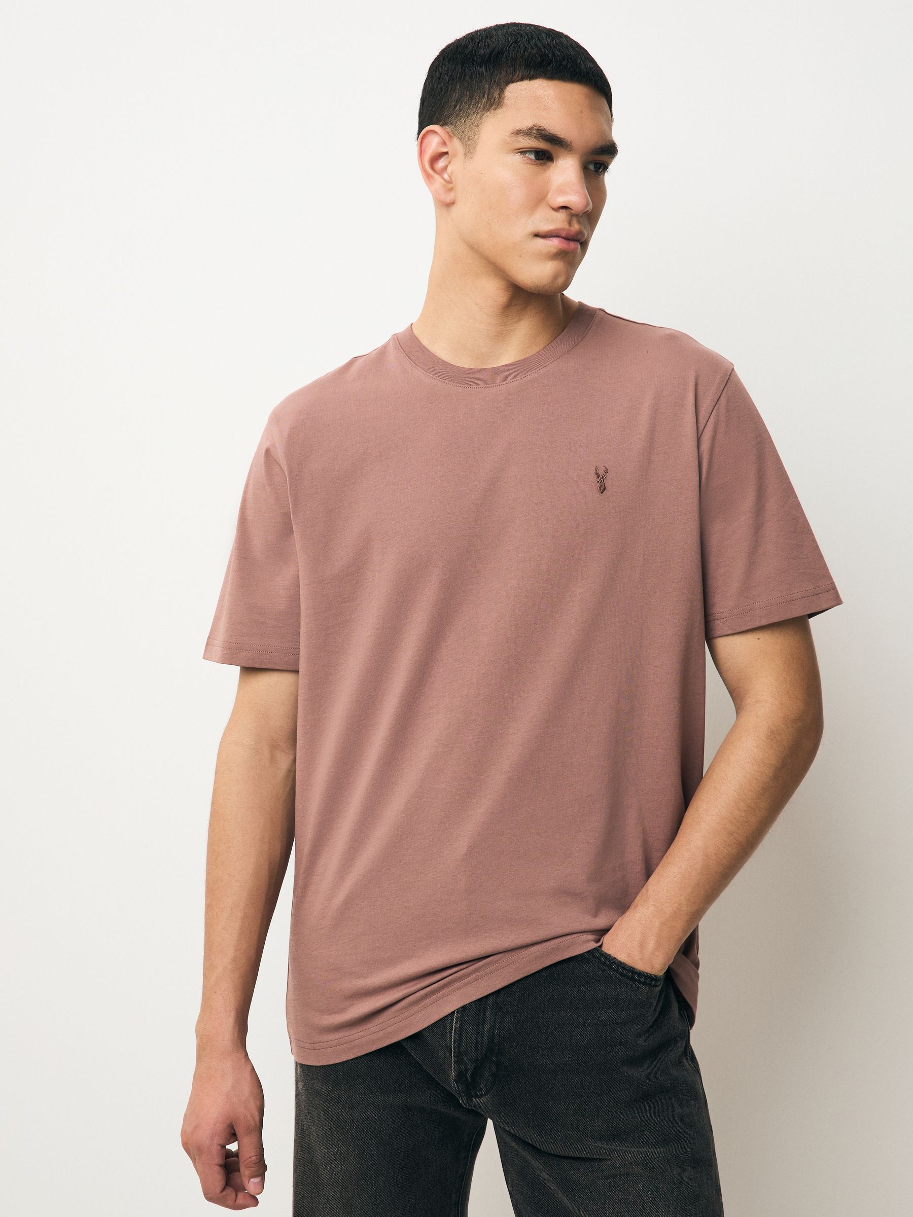 Grijs/roze/ecru/groen - Normale Pasvorm - Verpakking met 4 T-shirts