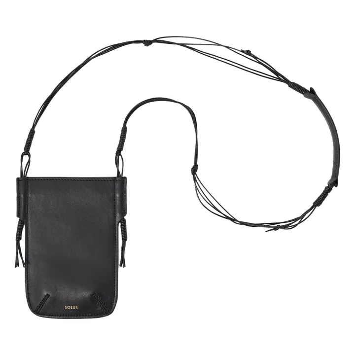 Soeur Porte Téléphone Amaury Cuir | Noir