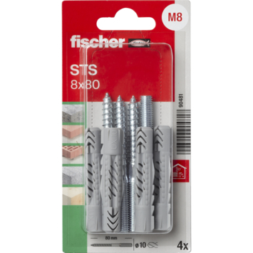 Fischer Stokschroef STS 8x80mm met UX-plug 4 stuks