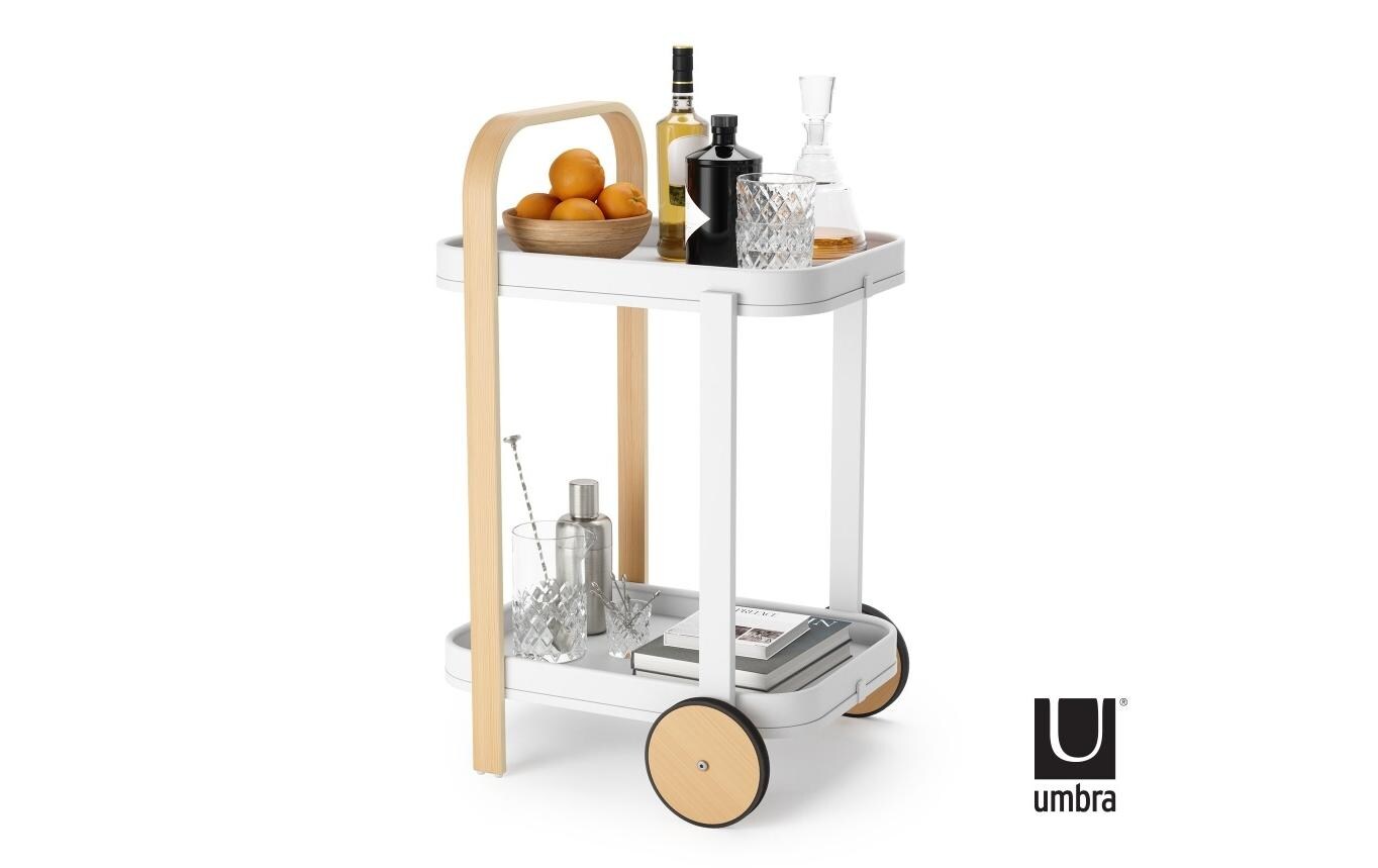 Servierwagen Bellwood 80 x 53 cm, Nature/Weiss<br>Servierwagen mit zwei Etagen