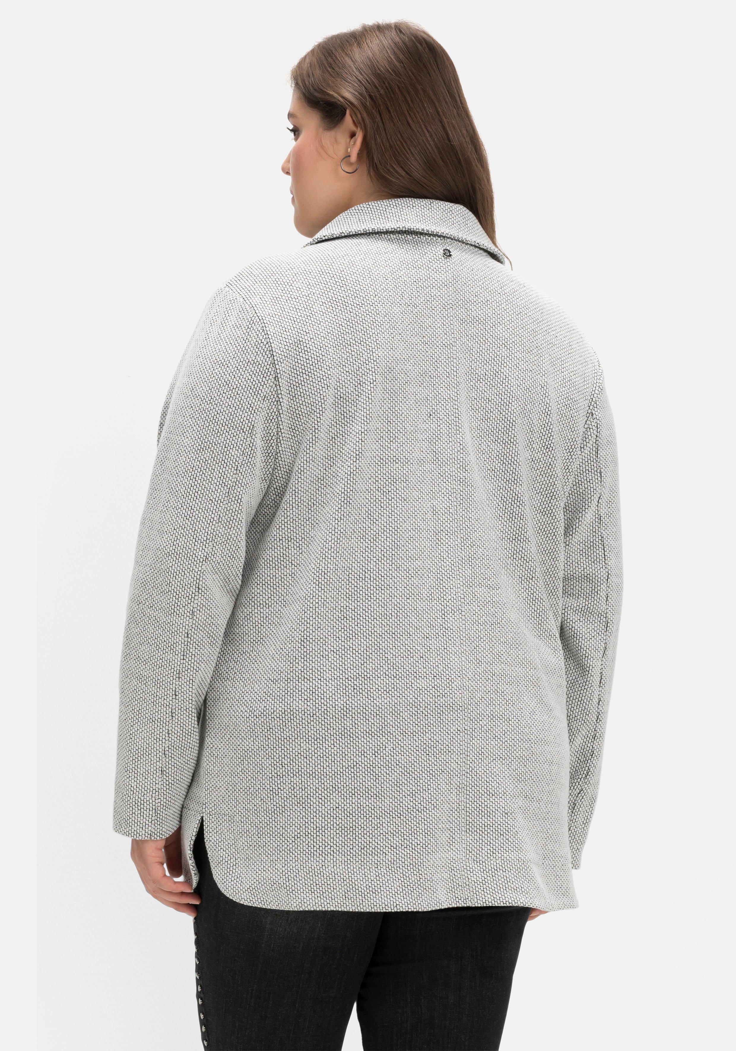 Shacket aus Sweat mit Reißverschluss, strukturierte Optik