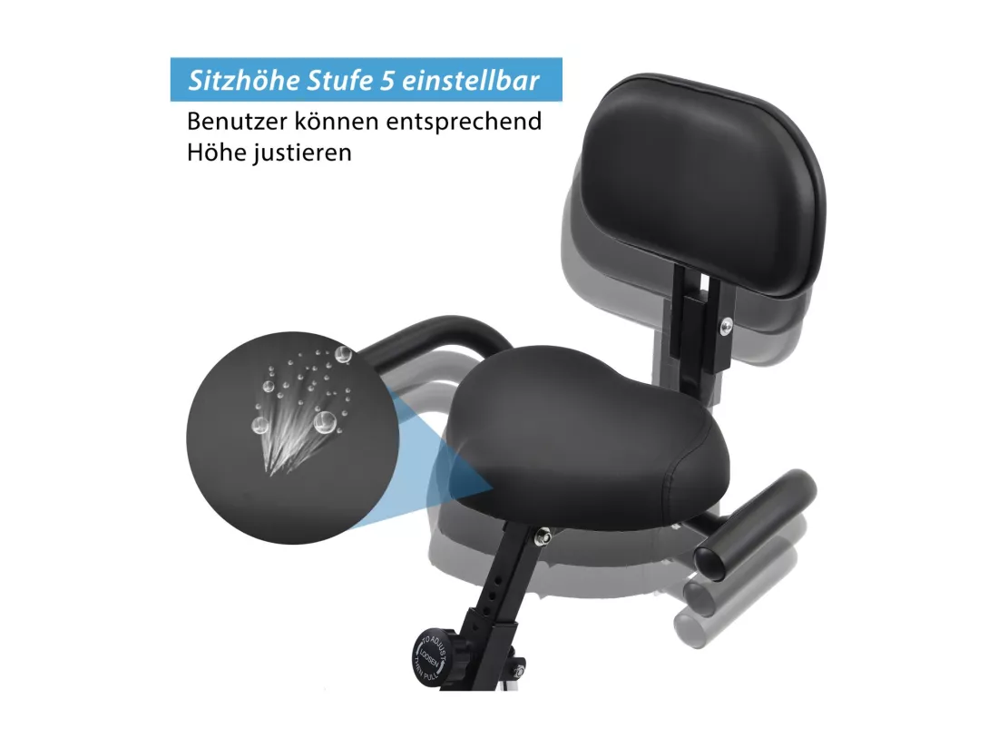 Vélo de fitness pliable magnétique, avec écran LCD, 10 niveaux de résistance magnétique, charge max 120kg
