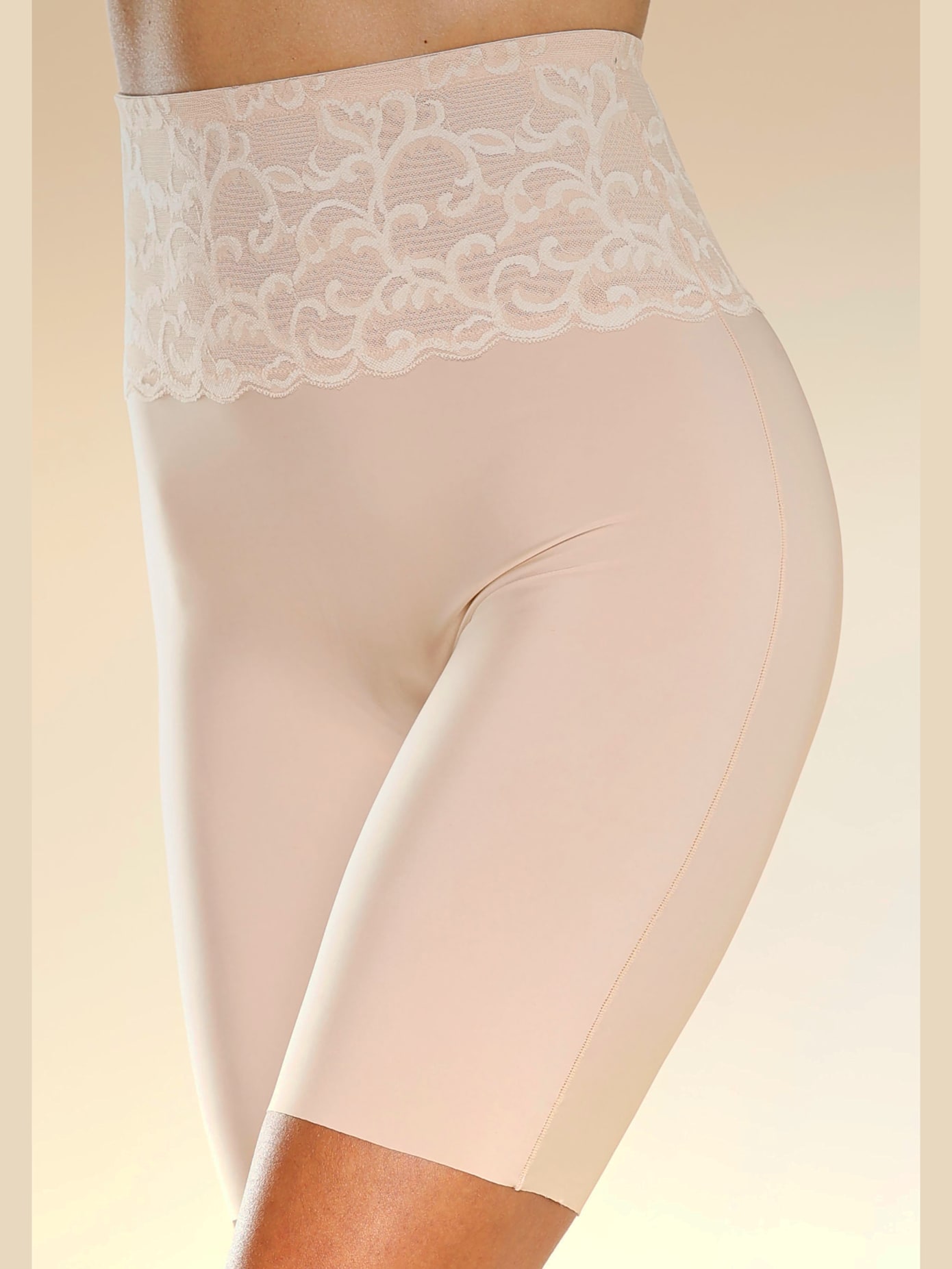 Slips modelants panty long féminin et modelant avec large ceinture en dentelle