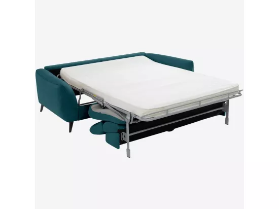 HABITAT - Canapé convertible 3 places en tissu - Bleu canard - Design by Roberto Bendini - Quito
