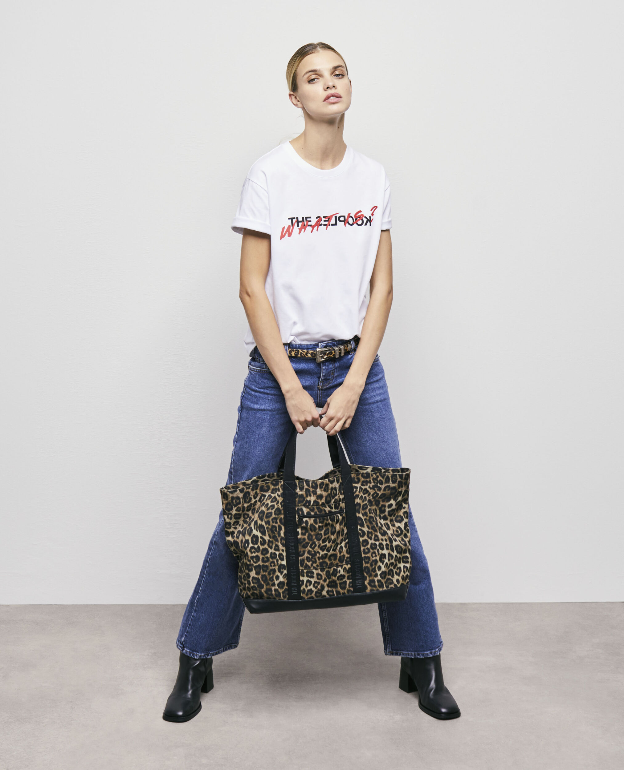 T-shirt blanc coton imprimé What is