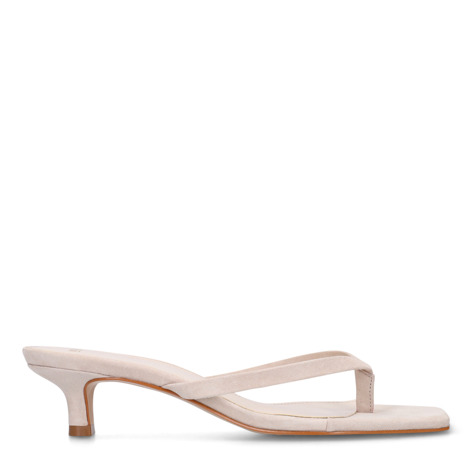 Witte suède hak slippers