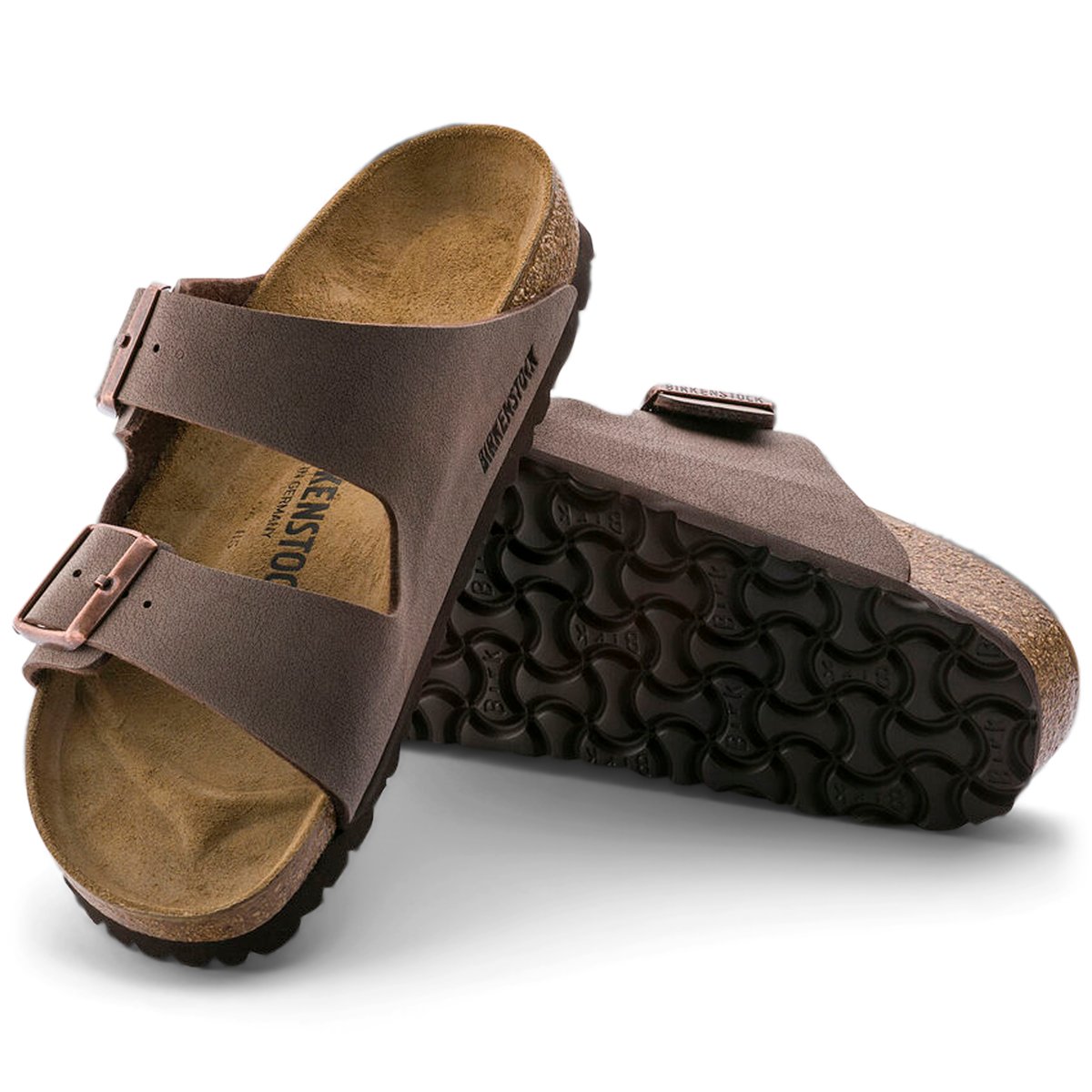 BIRKENSTOCK-Arizona-m-Sandales à glissière - Talon plat - Marron