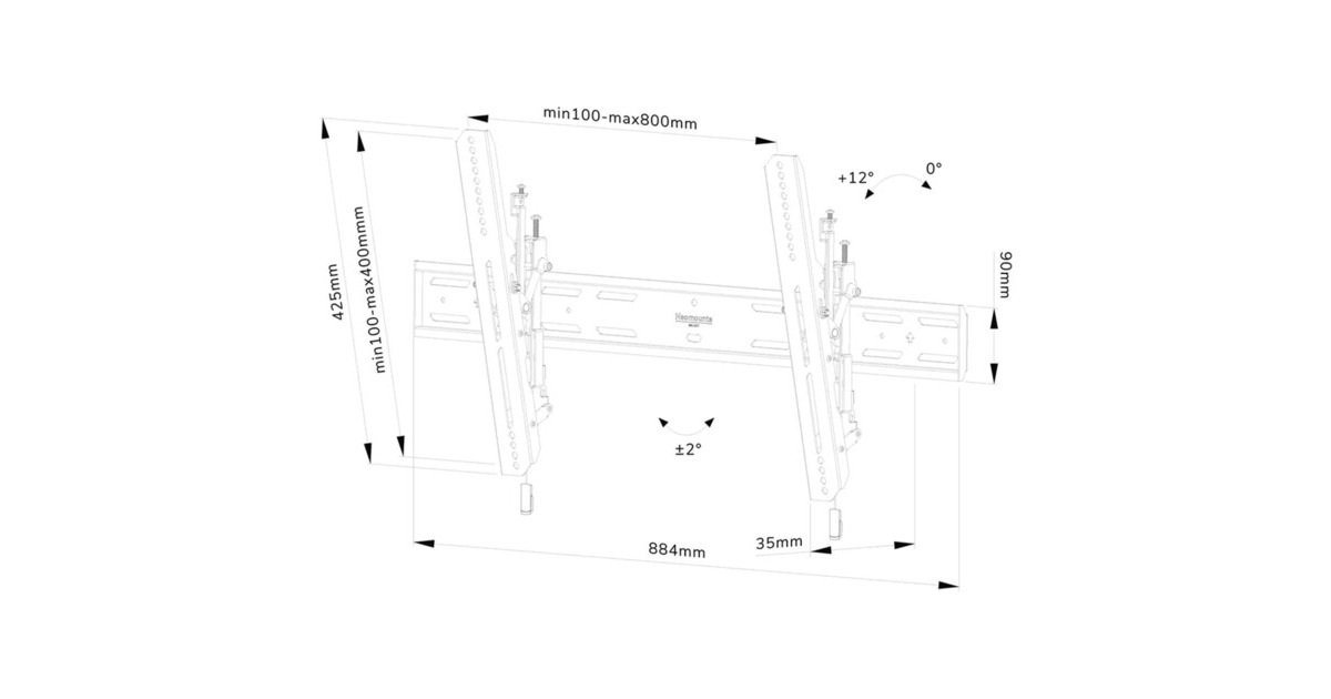NeomountsSelect WL35S-850BL18 tv wandsteun bevestiging  (Zwart)