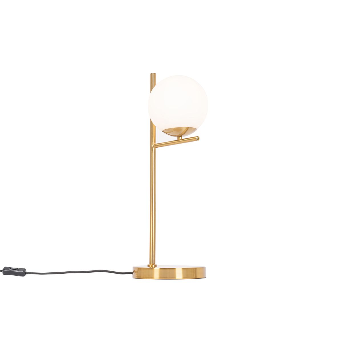 Art Deco tafellamp goud en opaal glas - Flore