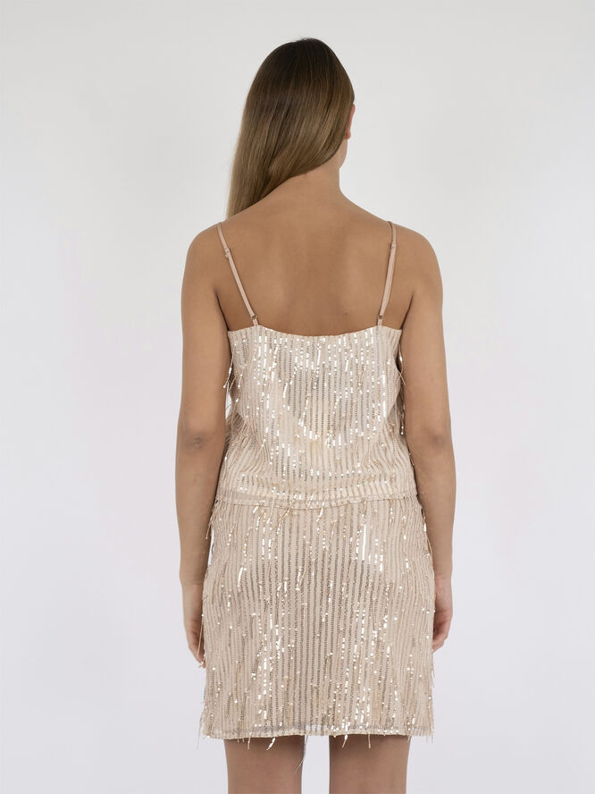 Neo Noir Reganna Sequins Top Rose gold