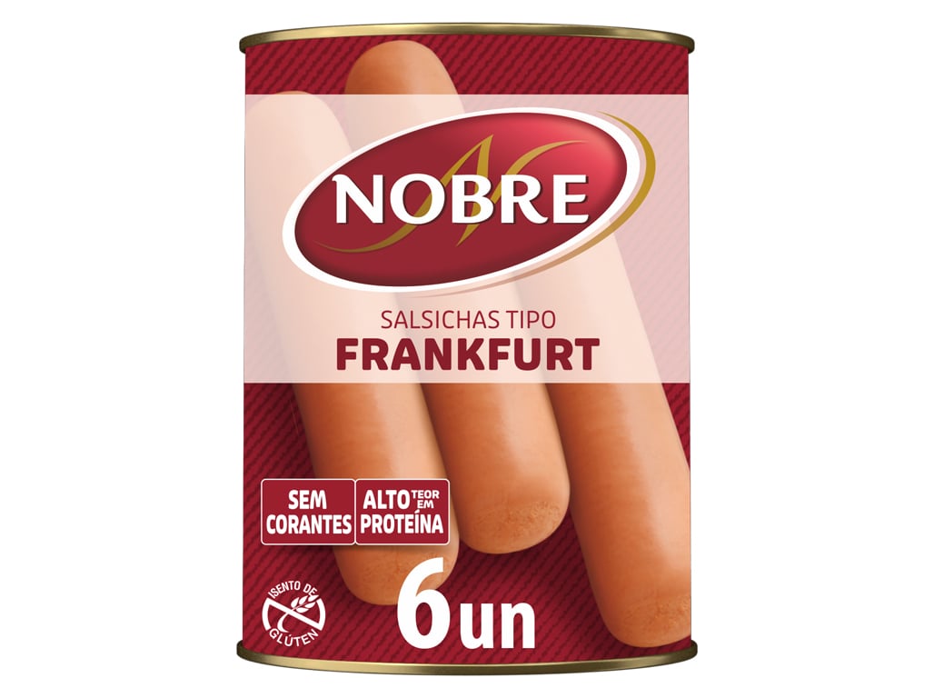 SALSICHAS NOBRE LATA 6 UNI 250(120)G