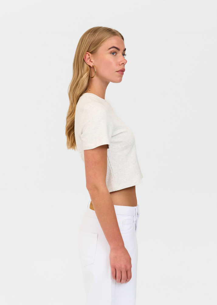 Friday Denim embossed logo t-shirt lichtgrijs
