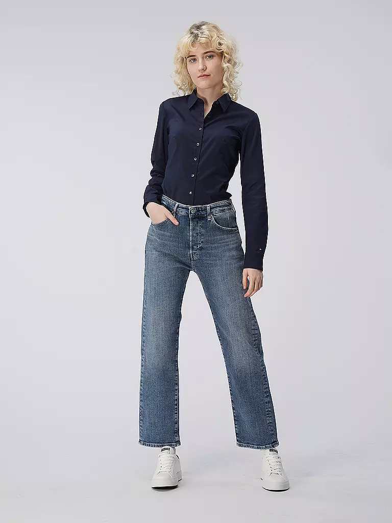 TOMMY HILFIGER Bluse Slim Fit blau