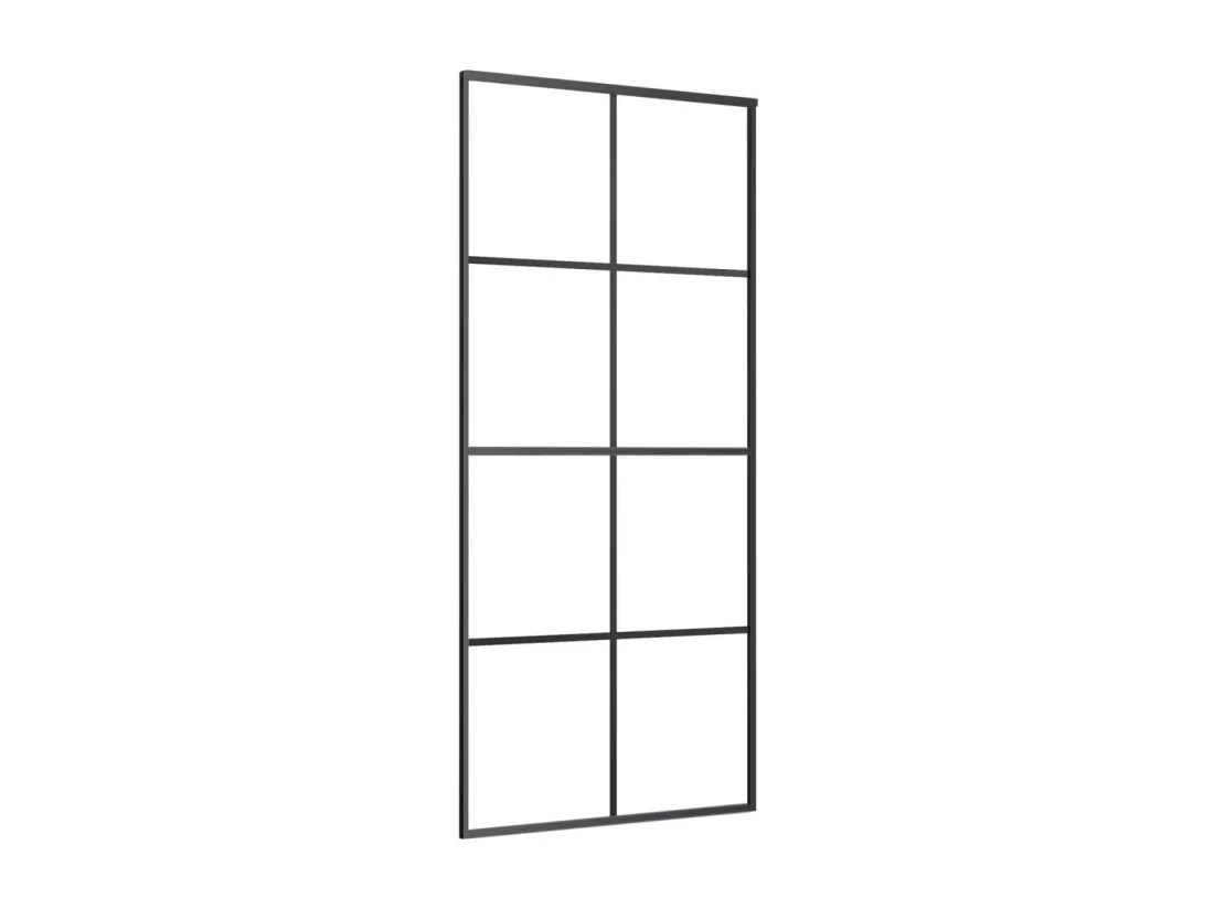 Porte coulissante avec kit de quincaillerie 90x205 cm Verre ESG