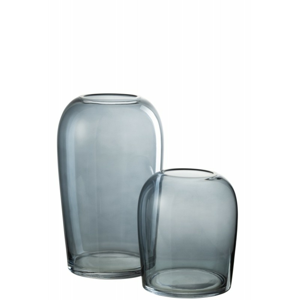 Vase oeuf en verre bleu 17x29cm