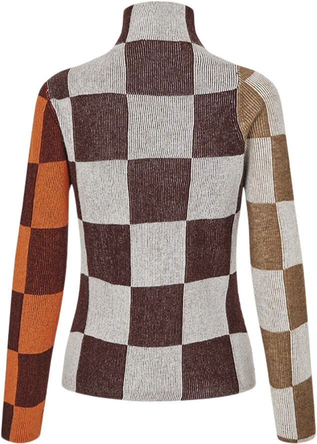 Stine Goya Long Sleeve Asymmetric Top, 2279 Light Rib Chocolate combo