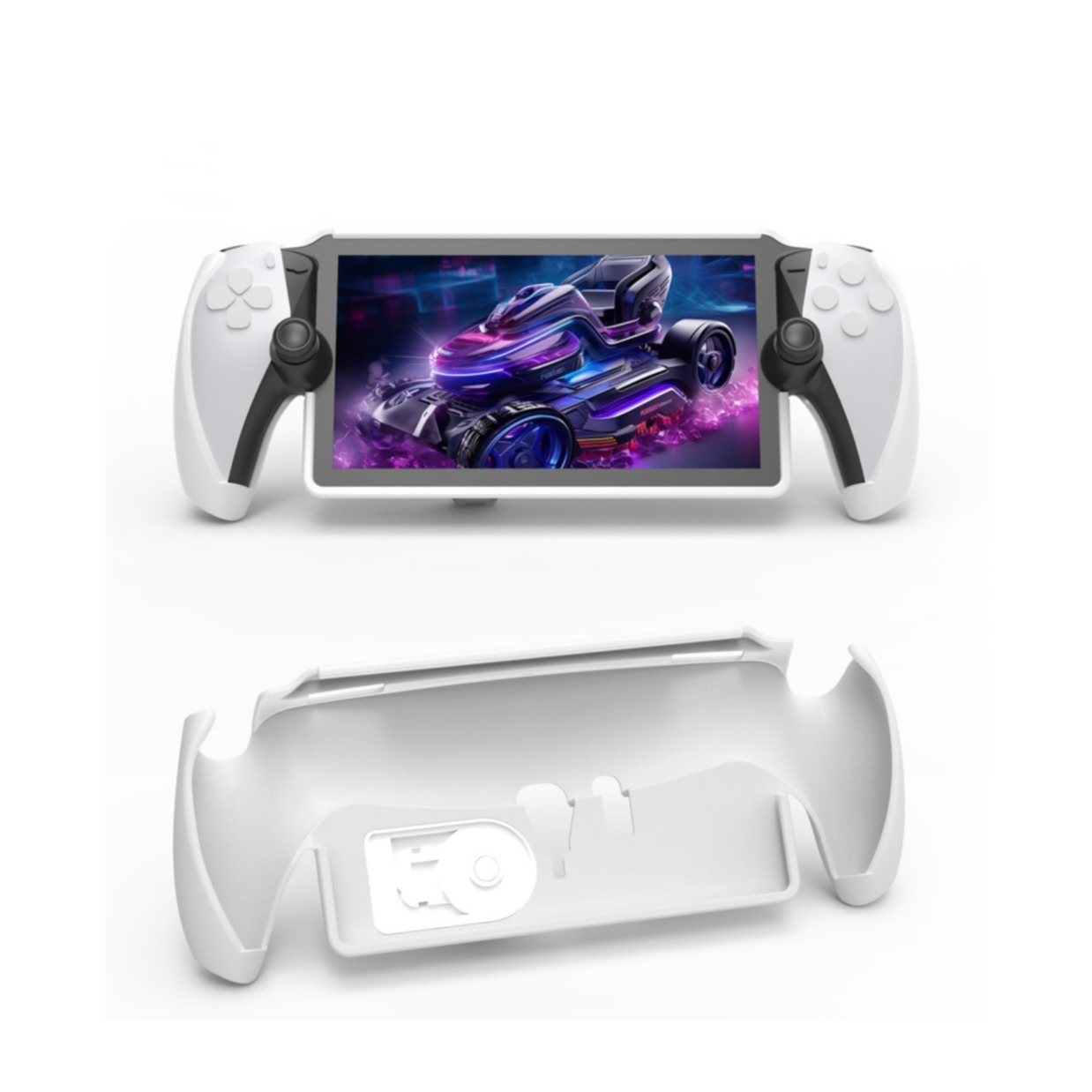 Sony PlayStation Portal Remote Player Controller Silikon Case Schutzhülle mit Kickstand Halterung (Hart) - Weiss