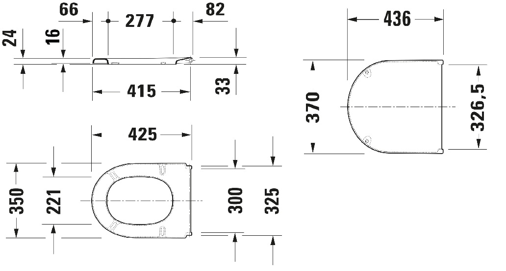 Duravit Starck 3 toiletzitting wit glans