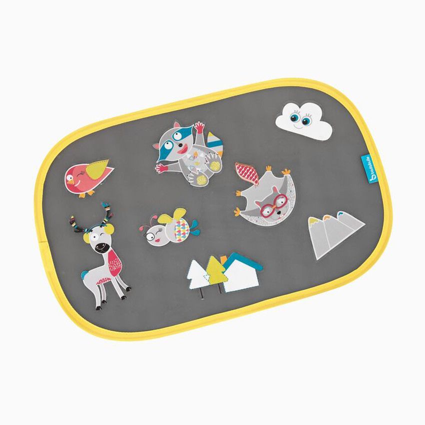 Set de 2 pares-soleil auto avec stickers montagne - Ecru