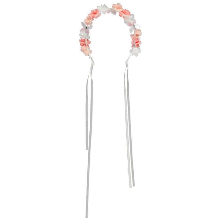 Serre-tête floral esprit couronne de fleurs pour fille - Rose